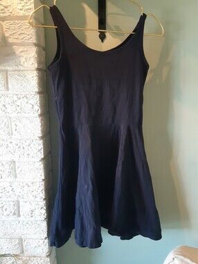 Classic Girl's Navy Scoop Neck Fit-and-Flare Dress